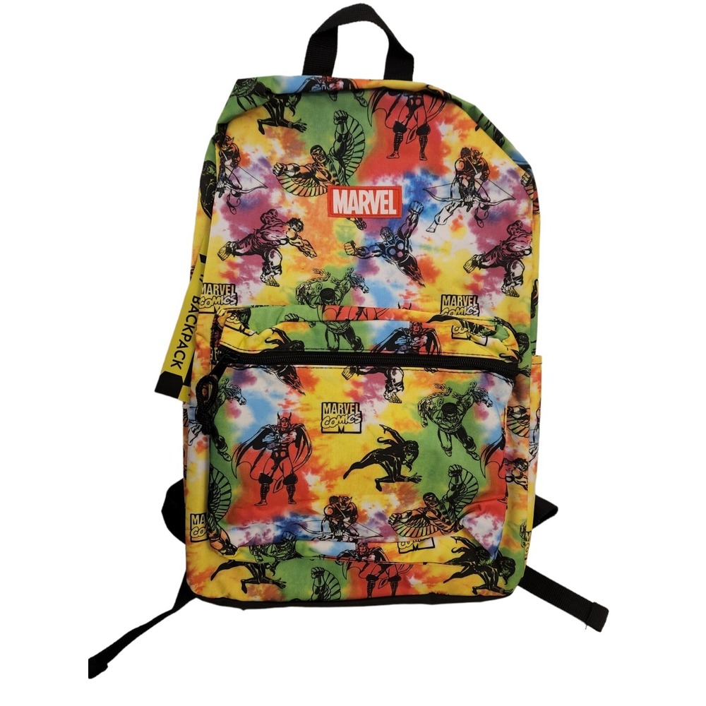 Marvel Comics Superheroes Unisex Printed Backpack Multi-Color Tie Dye